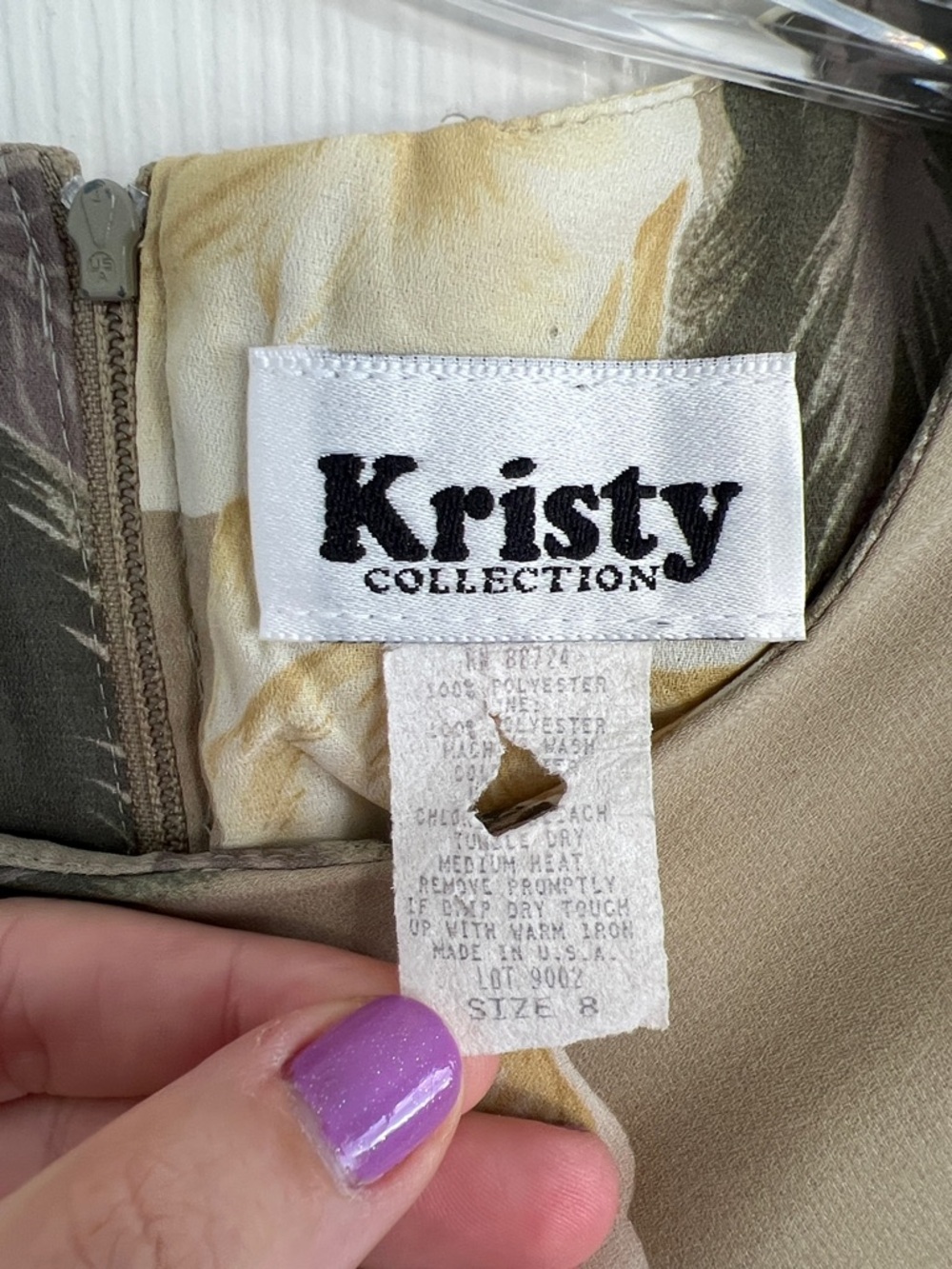 Vintage Kristy maxi high neck sleeveless calla lily floral print dress size 8 - Picture 5 of 7